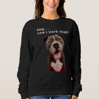 Camiseta Engraçado Cachorro Pitbull Posso Ter Essa Refeição