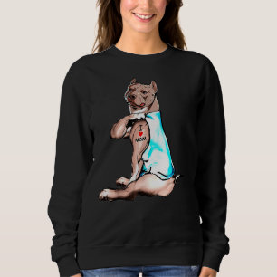 Camiseta Engraçado Cachorro Pitbuloso Adoro Mamãe Tatuagem
