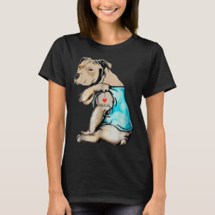 Camiseta Engraçado Cachorro Pitbuloso Adoro Vovô Tattoo Eng