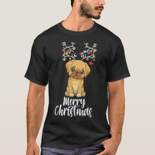 Camiseta Engraçado Cachorro Pões Reindeer Antlers Natal