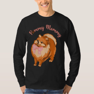 Camiseta Engraçado Cachorro Pomerano Mamãe Pommy