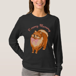 Camiseta Engraçado Cachorro Pomerano Mamãe Pommy