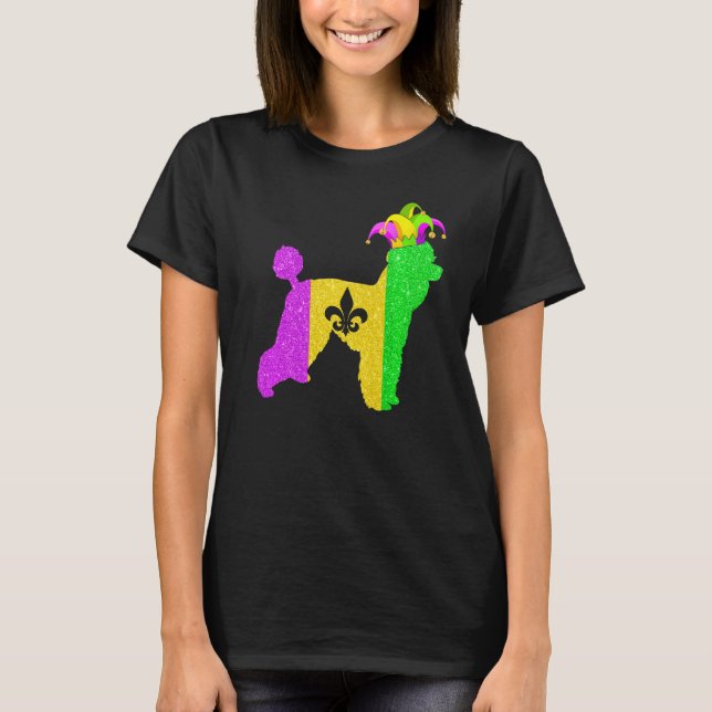 Camiseta Engraçado Cachorro Povoado Povoado Mardi Gras Part (Frente)