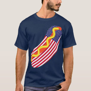 Camiseta Engraçado Cachorro Quente 4 de julho EUA Cachorro 