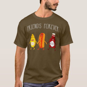 Camiseta Engraçado Cachorro Quente Amigos do Ketchup para 