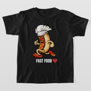 Camiseta Engraçado Cachorro Quente Comida Rápida