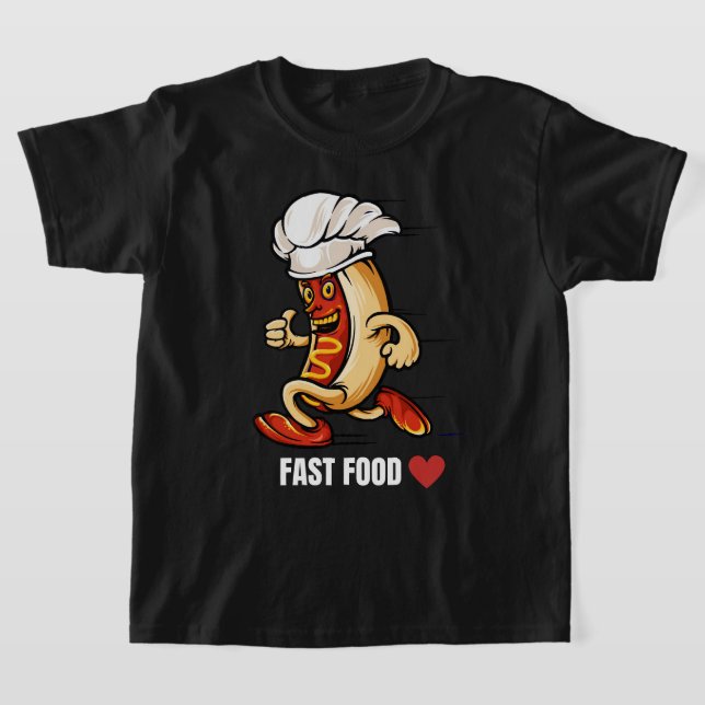 Camiseta Engraçado Cachorro Quente Comida Rápida (Postura )