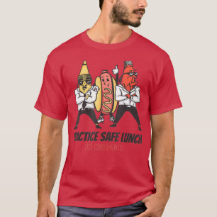 Camiseta Engraçado Cachorro Quente De Mostarda E Cachorro-B