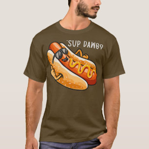 Camiseta Engraçado Cachorro Quente Dizendo Sup Dawg Hotdog