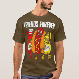 Camiseta Engraçado Cachorro Quente Ketchup Amigos Presente