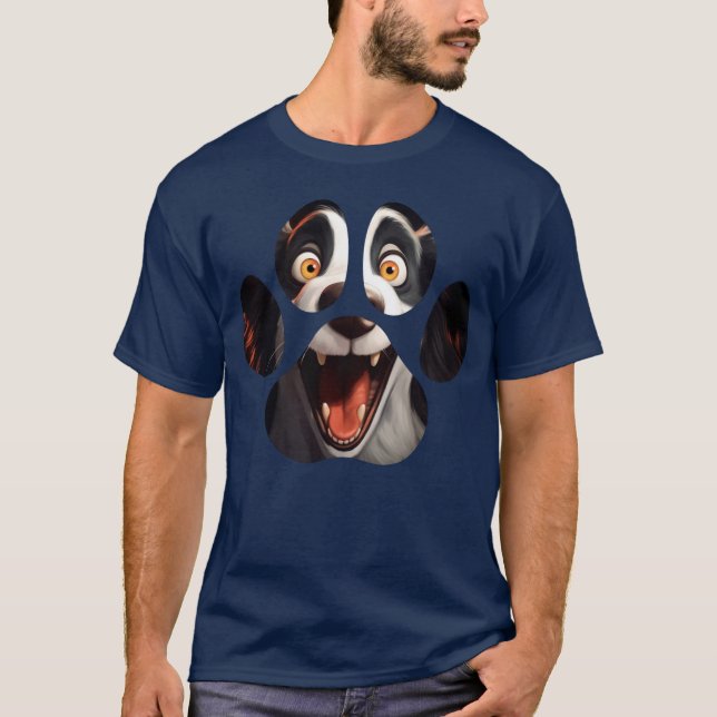 Camiseta Engraçado Cachorro Rosto (Frente)