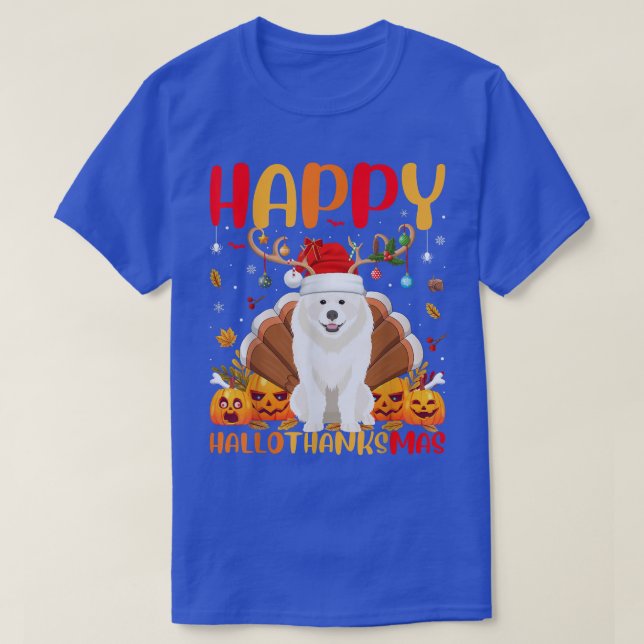 Camiseta Engraçado Cachorro Samoyed Lover Feliz Samoyed Hel (Frente do Design)