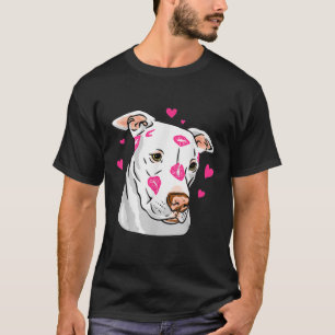 Camiseta Engraçado Cachorro Touro Rosto Cachorro Beija Dias