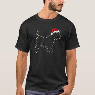 Camiseta Engraçado Cachorro Westie Xmas iluminando Santa H