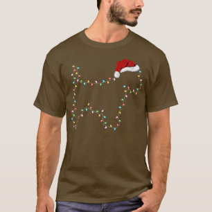 Camiseta Engraçado Cachorro Westie Xmas Iluminando Santa Ha
