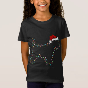 Camiseta Engraçado Cachorro Westie Xmas Iluminando Santa Ha