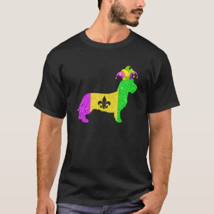 Camiseta Engraçado Cachshund Dog Pover Mardi Gras Parte Car