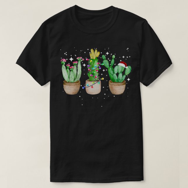 Camiseta Engraçado Cactus Christmas Pajama (Frente do Design)