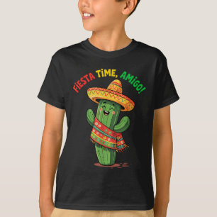 Camiseta Engraçado Cactus Cinco De Mayo Meninos Miúdos Mexi