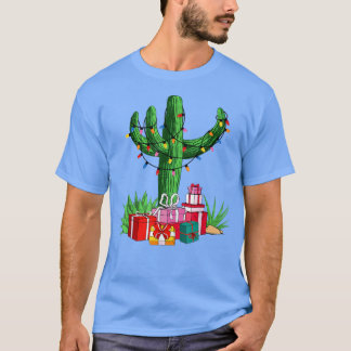 Camiseta Engraçado Cactus natalino Luz de Natal Correspondê