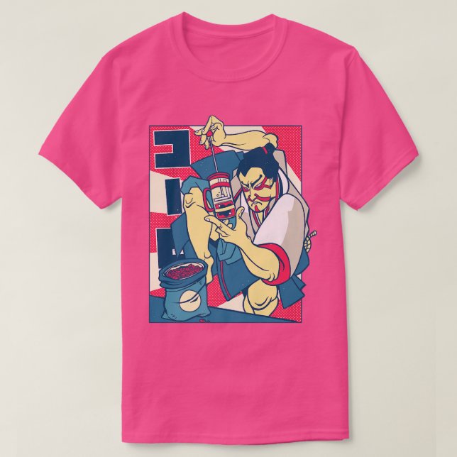 Camiseta Engraçado Café Negro Samurai Warrior  (Frente do Design)