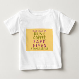 Camiseta Engraçado Café Selfie Design