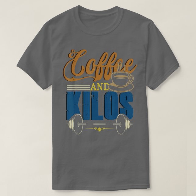 Camiseta Engraçado Caffeine Weising Workout Ofertas de Café (Frente do Design)