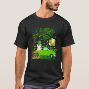 Camiseta Engraçado Caminhão Verde Shamrock Folaf Cat St P