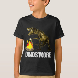 Camiseta Engraçado Camping Dinosmore Dinossaur S'more