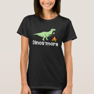 Camiseta Engraçado Camping Smore Dinosmore Dinossauro