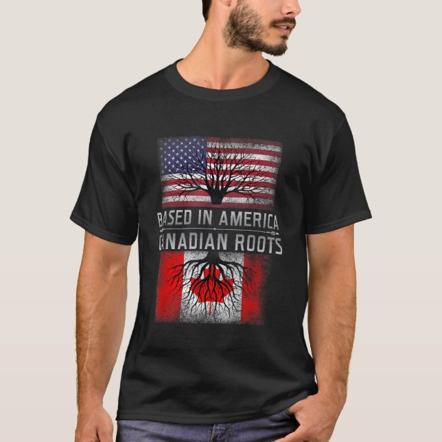Camiseta Engraçado Canadá Roots Canada American Cote (Frente)