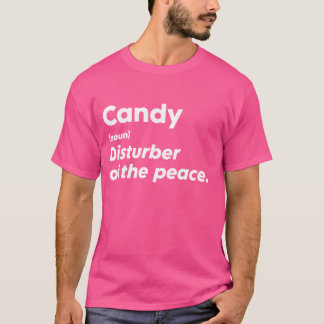 Camiseta Engraçado Candy Personalidade 'Disturber da Paz'