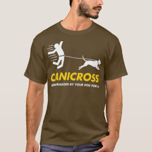 Camiseta Engraçado Canicross Arrastado Por Seu Cão Correndo