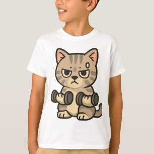Camiseta Engraçado Cantando Ilustração de Cat Karaoke