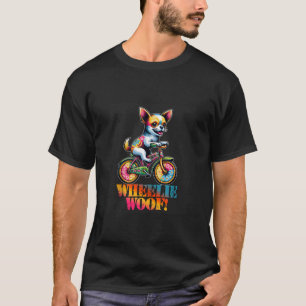 Camiseta Engraçado Cão Chihuahua Andando Bicicleta Puppy Lo