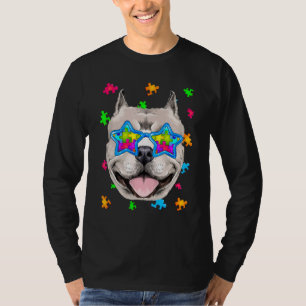 Camiseta Engraçado Cão de Consciência do Quebra-cabeça Auti