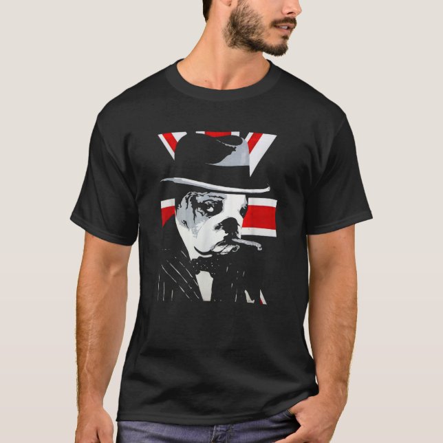 Camiseta Engraçado Cão-Grande Fumar Cigarro Cachorro O Cach (Frente)