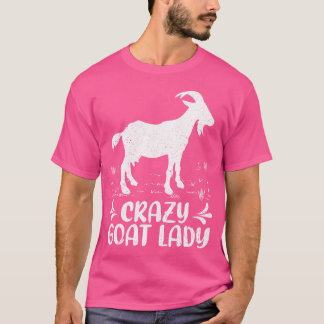 Camiseta Engraçado Caprino Louco Louco Goat Lady Goat Farme
