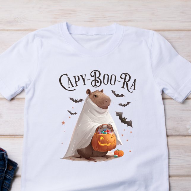 Camiseta Engraçado Capy-Boo-Ra Capybara Halloween (Criador carregado)