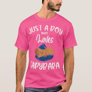 Camiseta Engraçado Capybara Cita Apenas Um Menino Que Ama C