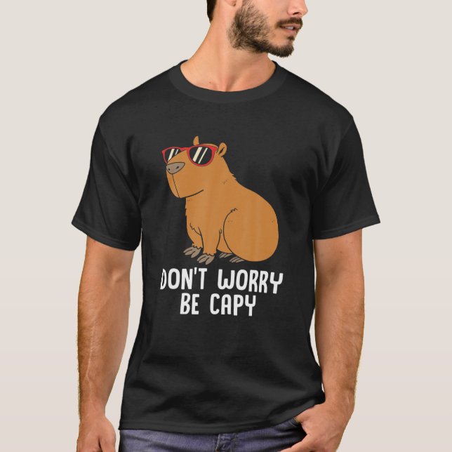 Camiseta Engraçado Capybara Para Crianças Não Se Preocupe D (Frente)