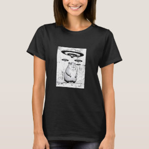 Camiseta Engraçado Capybara Selfie com OVNIs esquisitos