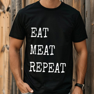 Camiseta Engraçado Carnivore Coma Carne Repetindo