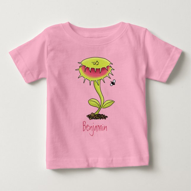 Camiseta Engraçado carnívoro Venus mosca cartoon (Frente)