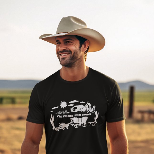 Camiseta Engraçado Carrinho e Oxen "Dos anos 1900" (Criador carregado)