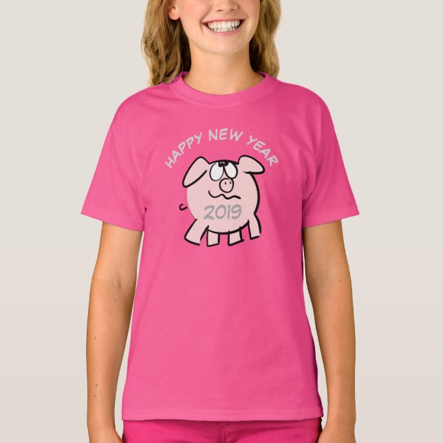 Camiseta Engraçado Cartoon 2 Ano De 2019 (Frente)