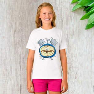 Camiseta Engraçado Cartoon Alarm Clock Quirky Acordando