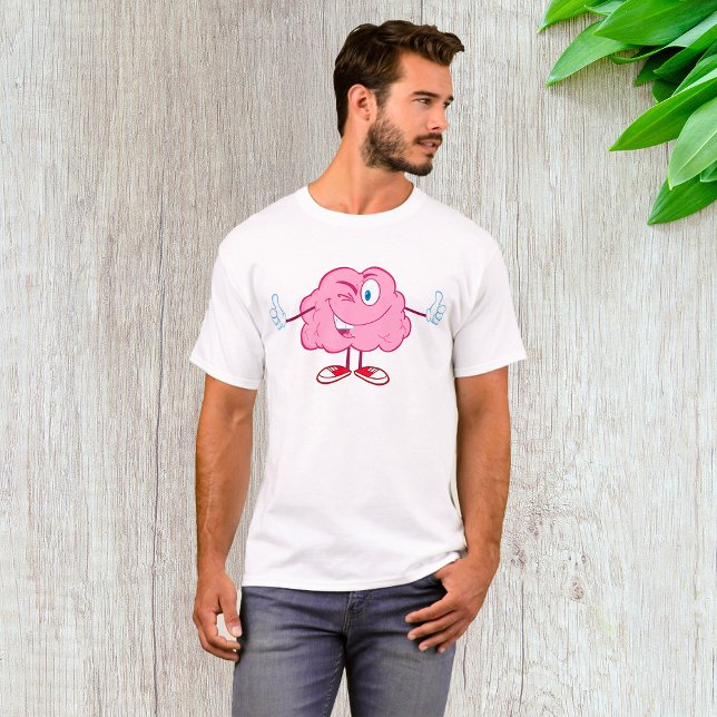 Camiseta Engraçado Cartoon Cérebro Vencendo Tumbos (Criador carregado)