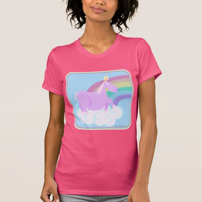 Camiseta Engraçado Cartoon Chubby Unicorn (Frente)