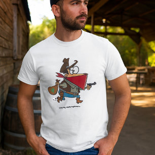 Camiseta Engraçado Cartoon Cowboy Bandit Robber